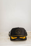 tx smiley | black + gold foam mesh back hat