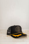 tx smiley | black + gold foam mesh back hat