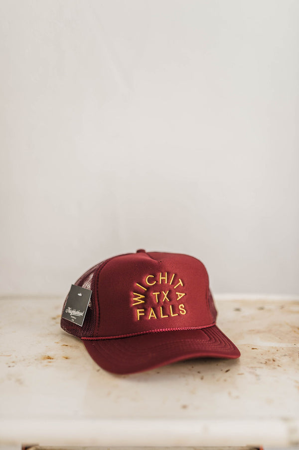 wichita falls tx | maroon foam mesh back hat