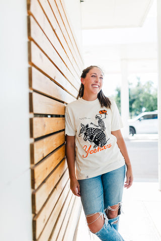 yeehaw skeleton + armadillo | cream comfort colors tee