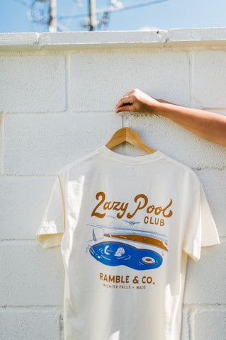 lazy pool club | cream relaxed tee