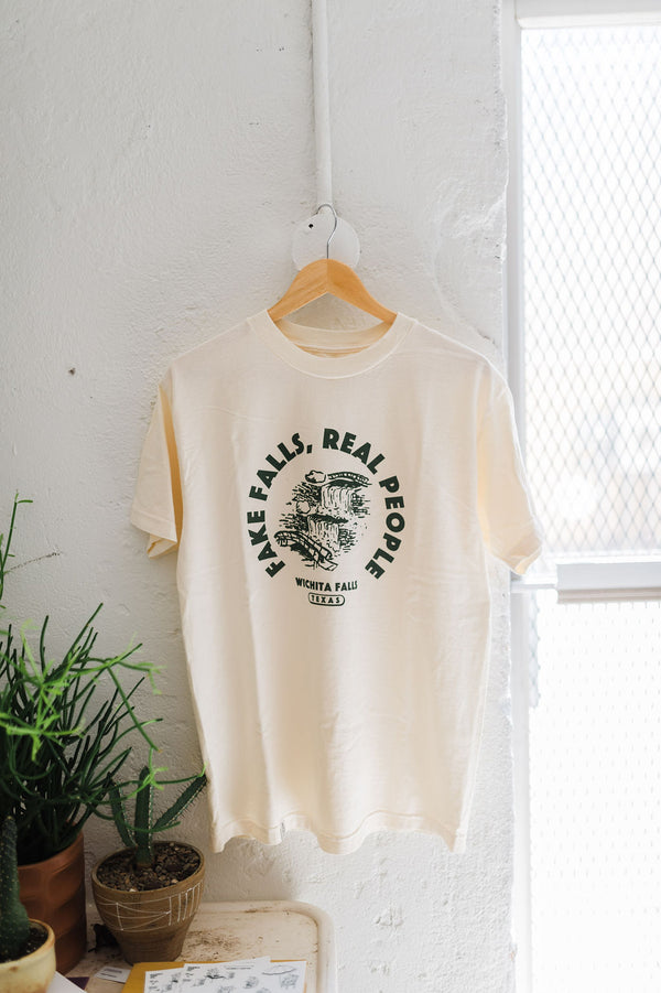 fake falls real people | cream relaxed tee