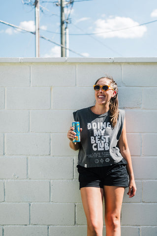 doing my best club | faded black boxy muscle tee