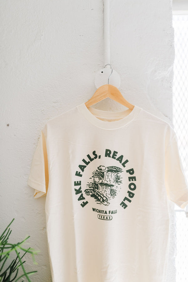 fake falls real people | cream relaxed tee