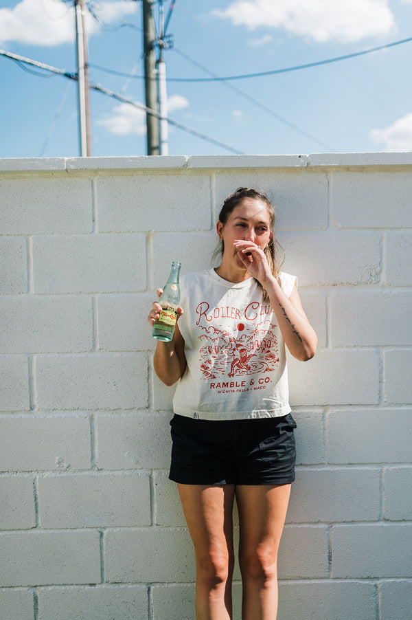 roller club | cream boxy muscle tee