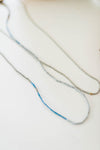 vintage thin beaded necklace | blue