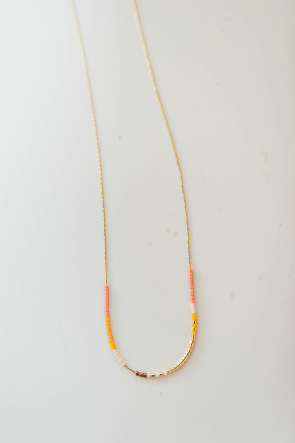 thin beaded necklace | sunrise