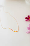thin beaded necklace | pink