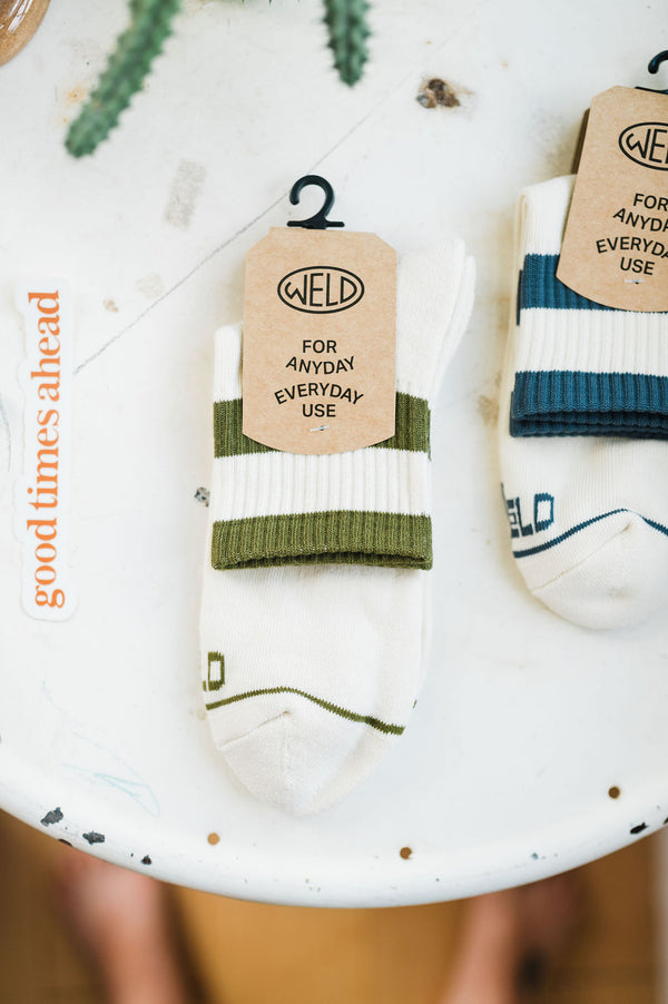 striped quarter socks | cactus