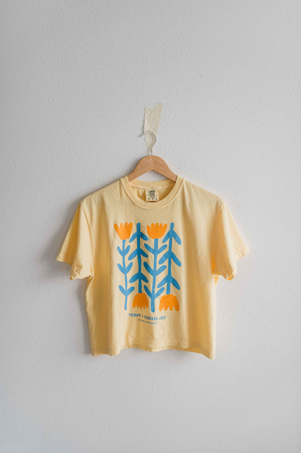 today I choose joy flower | butter comfort colors boxy crop