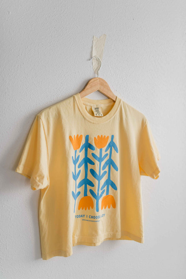 today I choose joy flower | butter comfort colors boxy crop