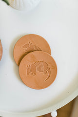 armadillo | leather coaster