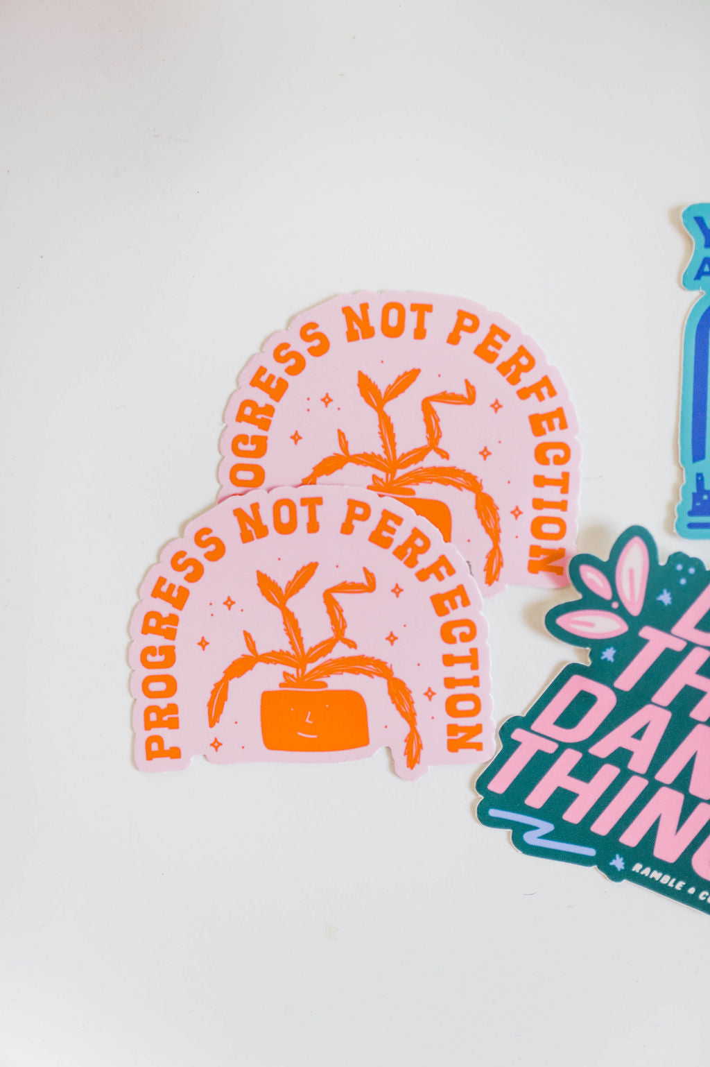 progress not perfection pink | sticker