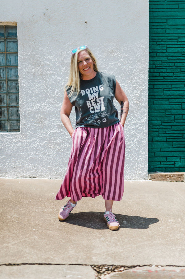 doing my best club | faded black boxy muscle tee