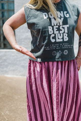 doing my best club | faded black boxy muscle tee