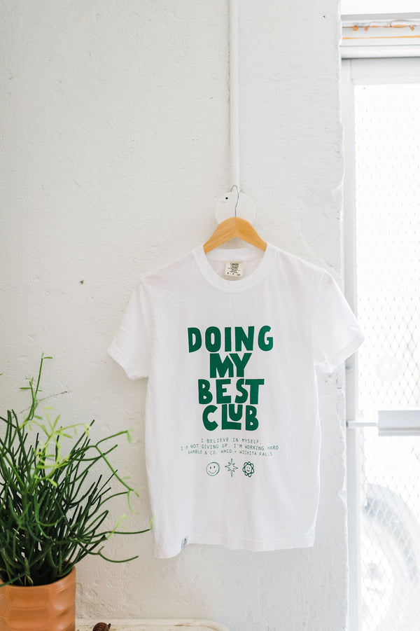 doing my best club | white comfort colors tee