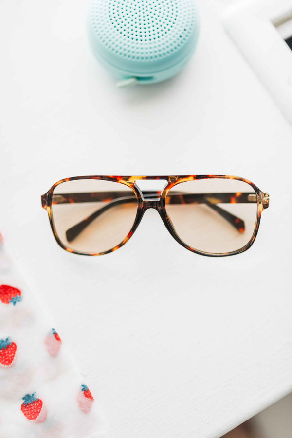 double bridge aviator sunglasses | leopard