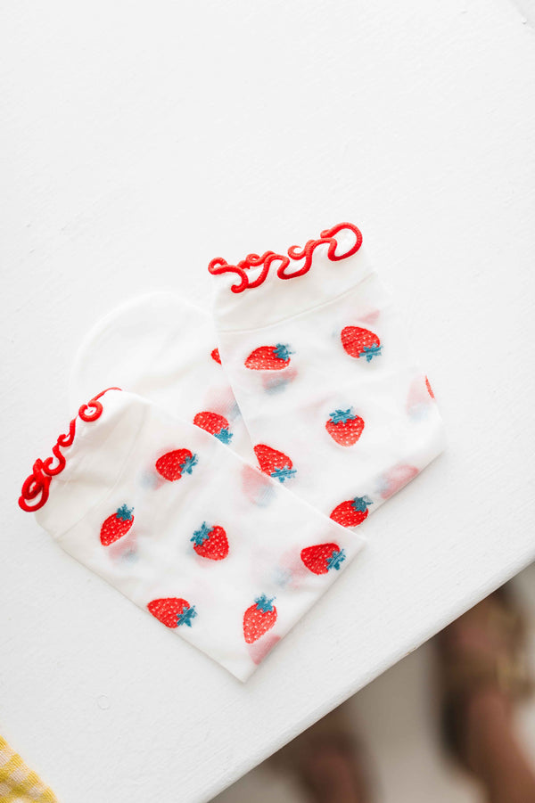 thin fruit socks | strawberry