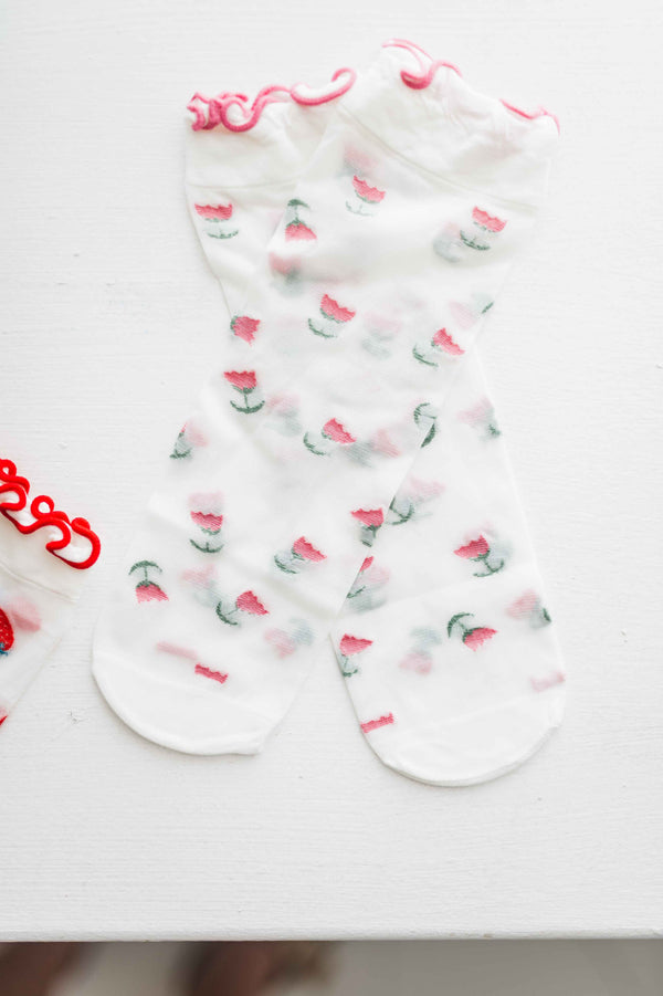 thin fruit socks | flower