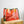 mesh contrast beach bag | orange