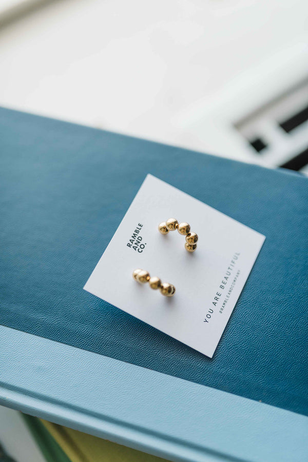 half circle ball stud | earring
