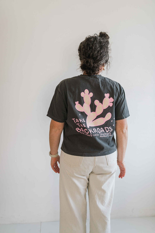 take the backroads | pepper boxy cropped tee