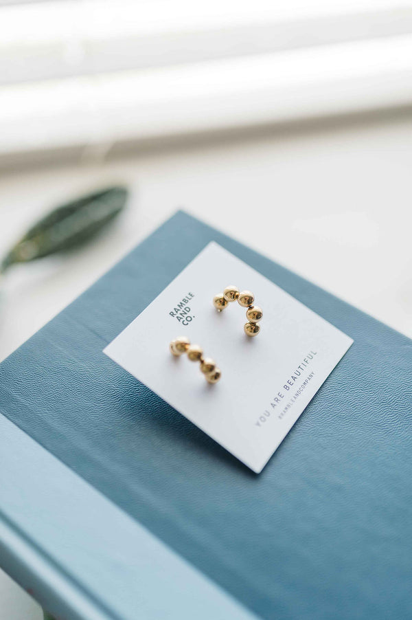 half circle ball stud | earring