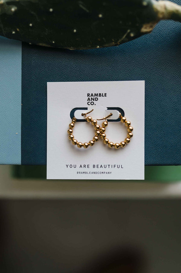 gold ball circle | earring