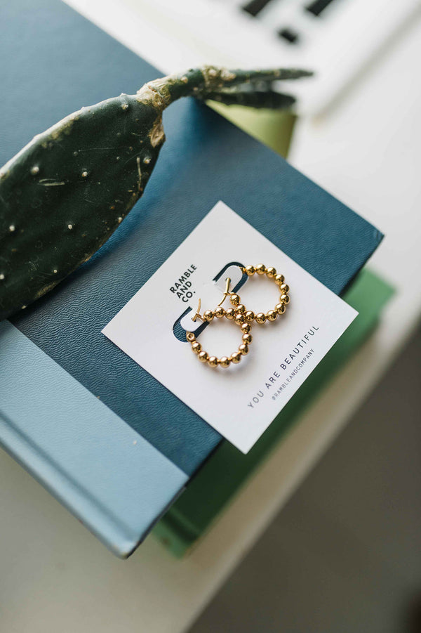 gold ball circle | earring