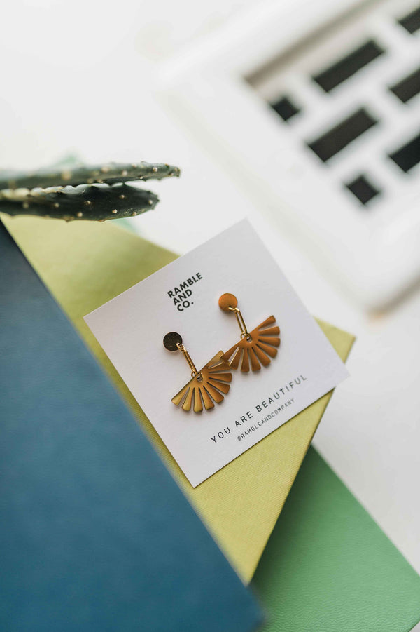 geometric drop stud | earring