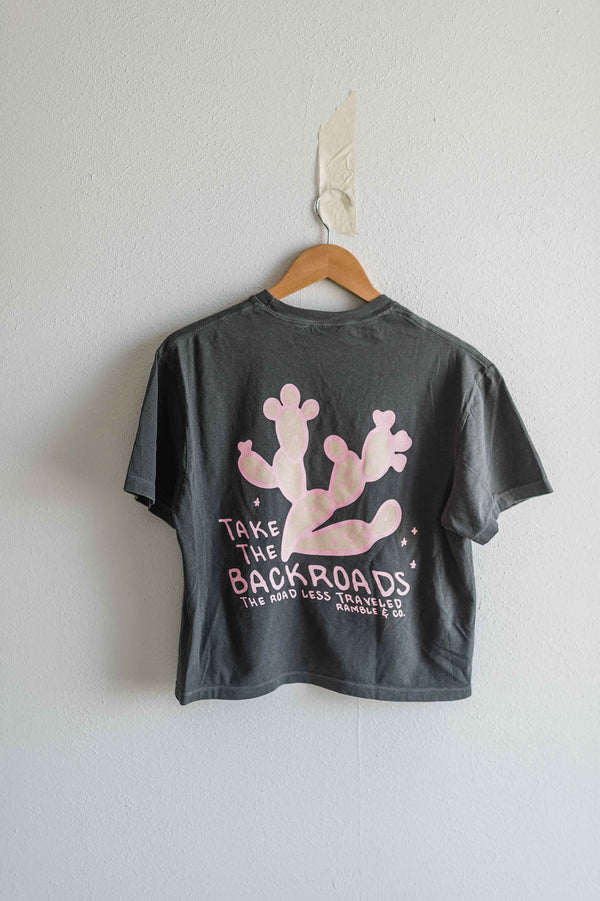 take the backroads | pepper boxy cropped tee