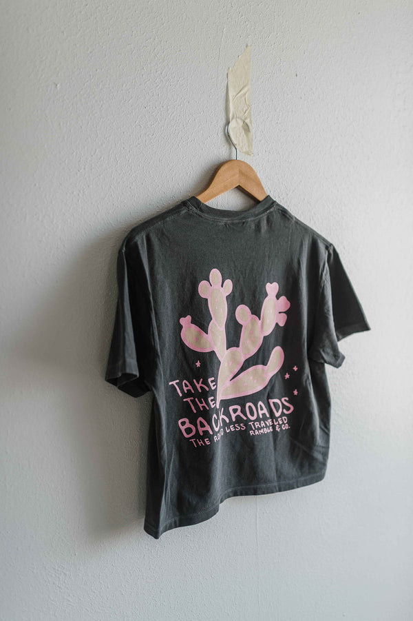 take the backroads | pepper boxy cropped tee