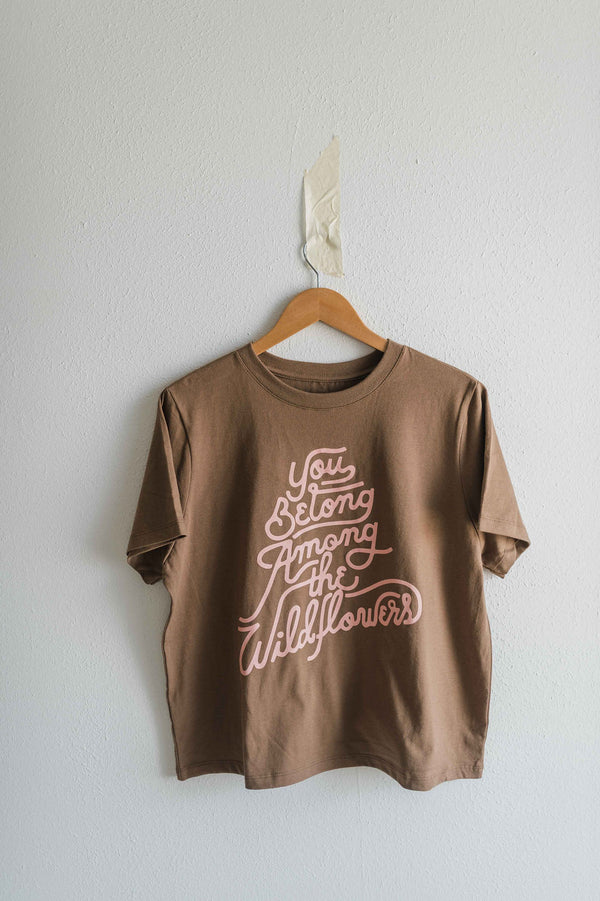 you belong among the wildflowers | vintage brown crop
