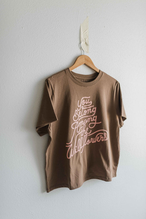 you belong among the wildflowers | vintage brown crop