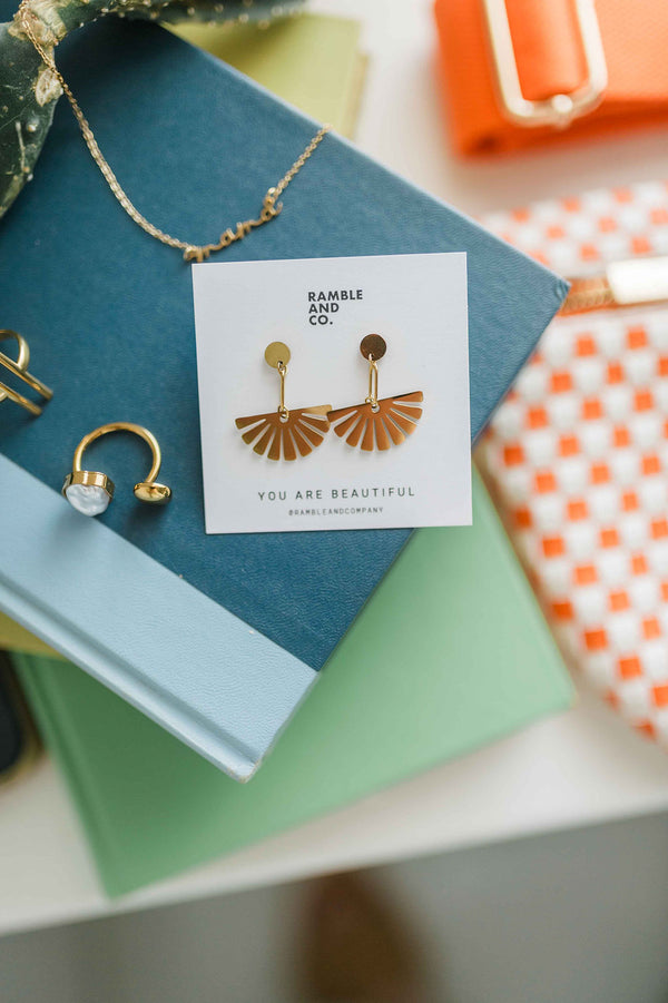 geometric drop stud | earring