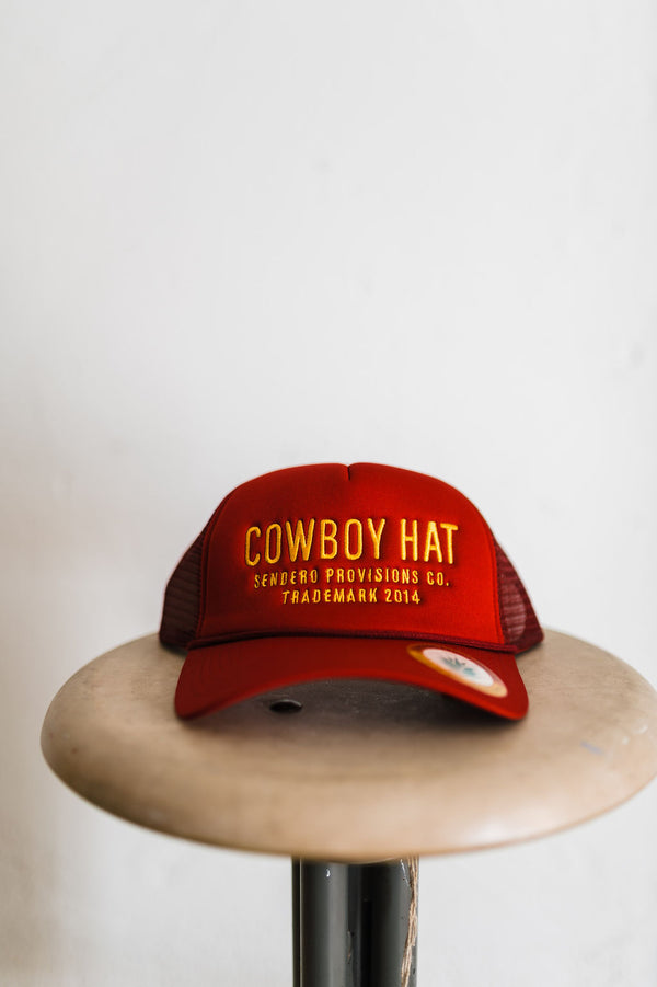 cowboy hat | burgundy + gold hat