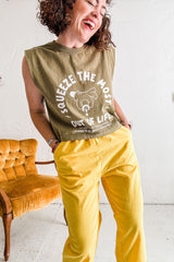 squeeze the most out of life | faded army boxy muscle tee
