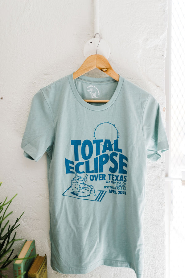 total eclipse over texas | dusty blue tee