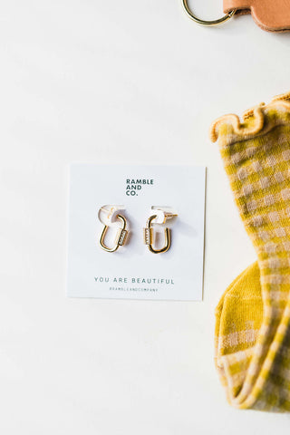 gold screw hoop earring | 14k gold dipped earring