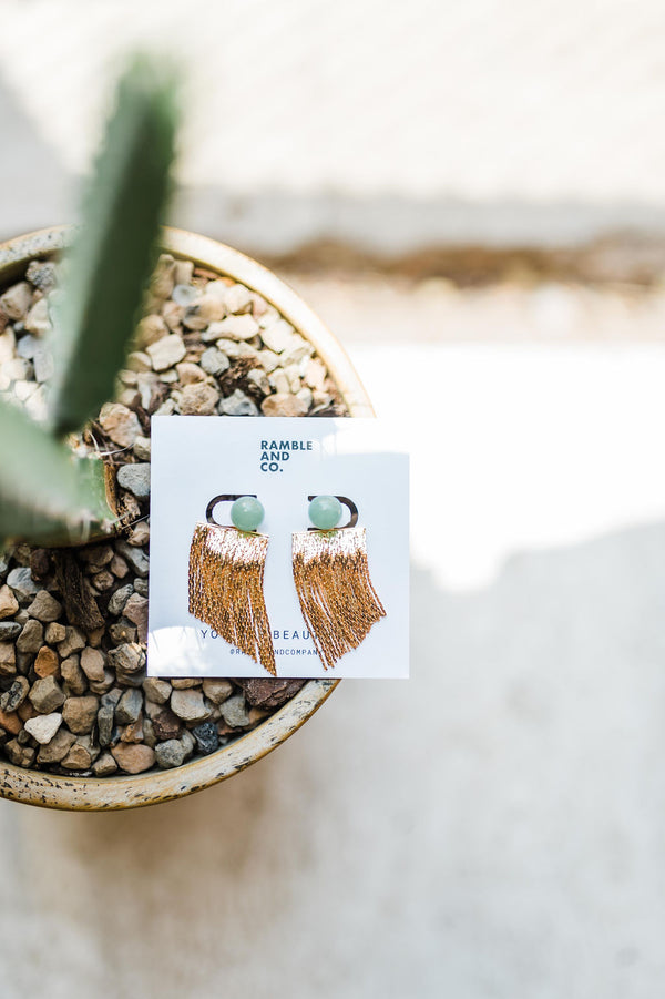 aventurine rubell stud | layer earrings