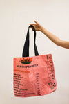 pink recycled feed bag | shopping tote