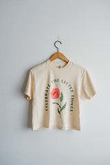 celebrate the little things | cream boxy cropped tee