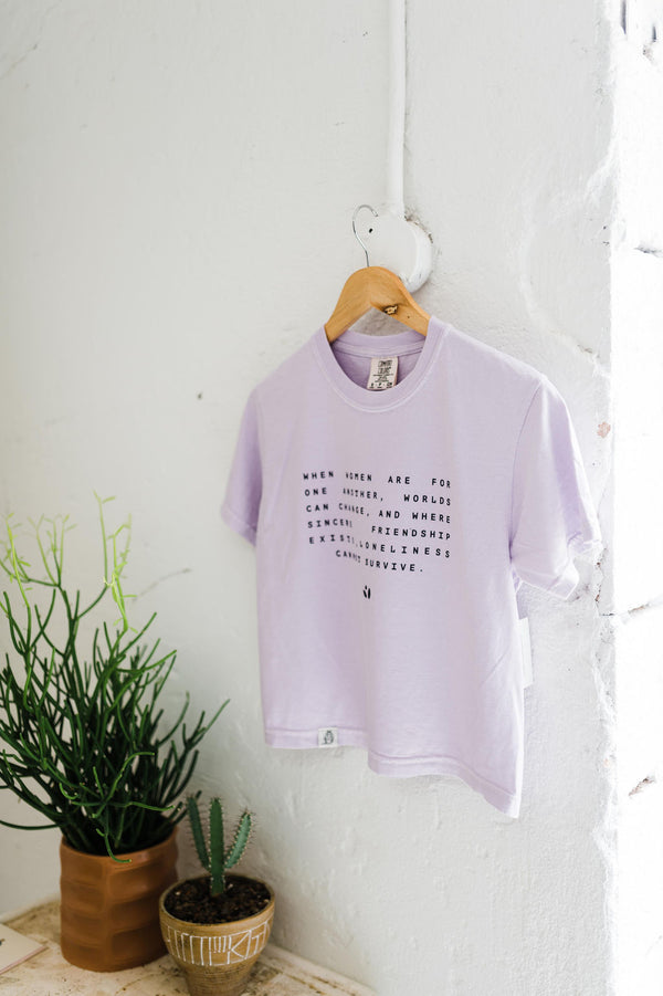 when women | lilac boxy cropped tee