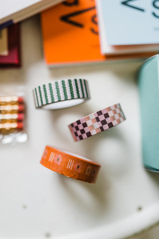 washi tape set | checkerboard + floral