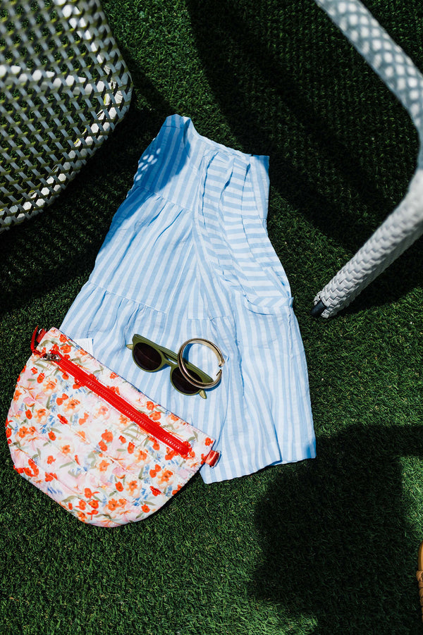 cait striped sleeveless top | sky