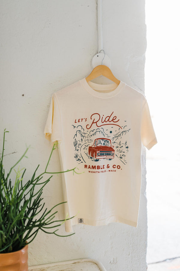 let&#39;s ride | cream relaxed tee