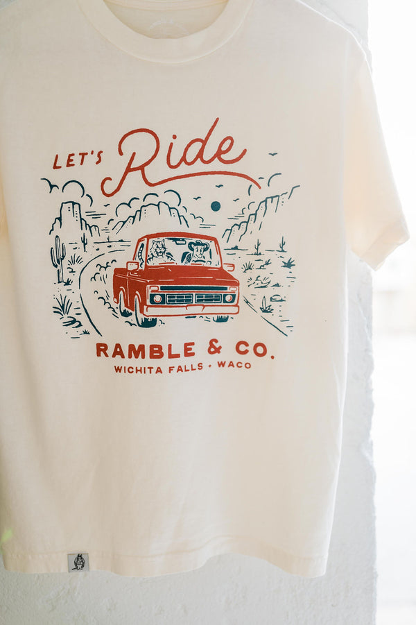 let's ride | cream relaxed tee