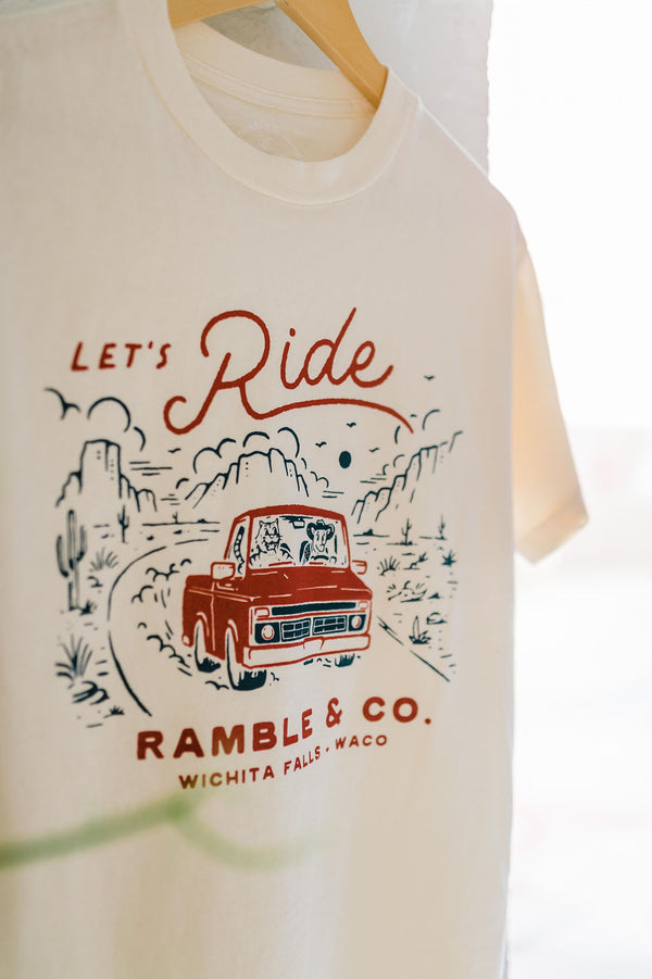 let's ride | cream relaxed tee