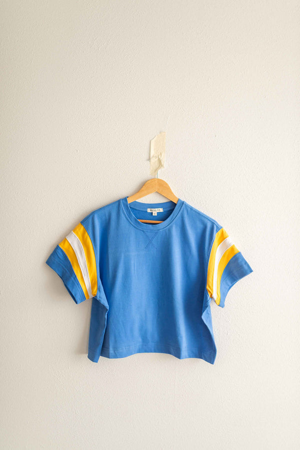 color-block varsity tee | pacific  + lemon