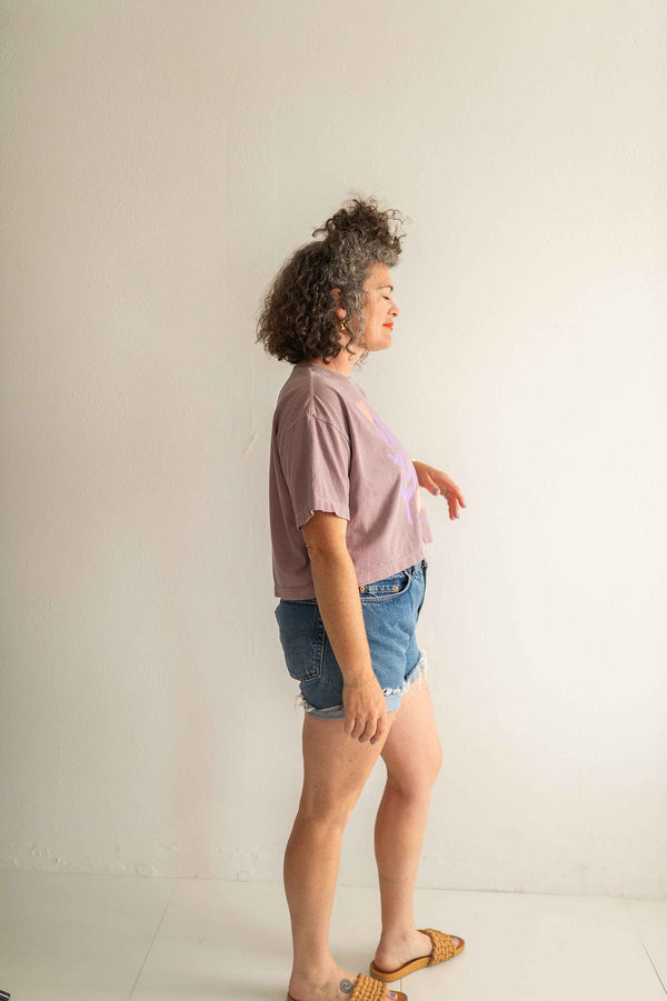 today i choose joy flowers | washed violet crop tee